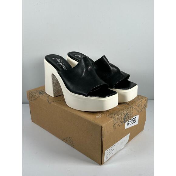 Free People Women's 'Zoe' Platform Slide Sandal in Black Art OB1313958 Size 39 - Picture 2 of 12